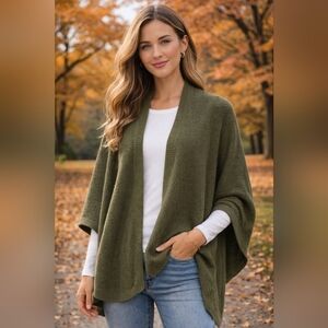 J Jill Pure Jill Open Front Olive Women's Cardigan